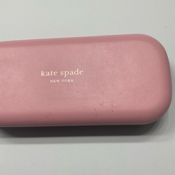 Kate Spade New York Sunglasses Case Pink Green Faux Leather Clamshell Hard-case - Picture 5 of 5
